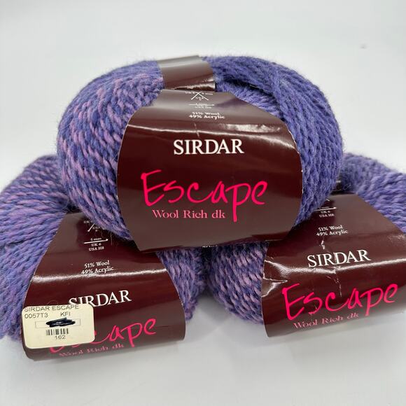 3 Sirdar Escape Twisted Yarn Wool Acrylic Blend 50/50 Purple Lavender #0185 - Picture 1 of 8